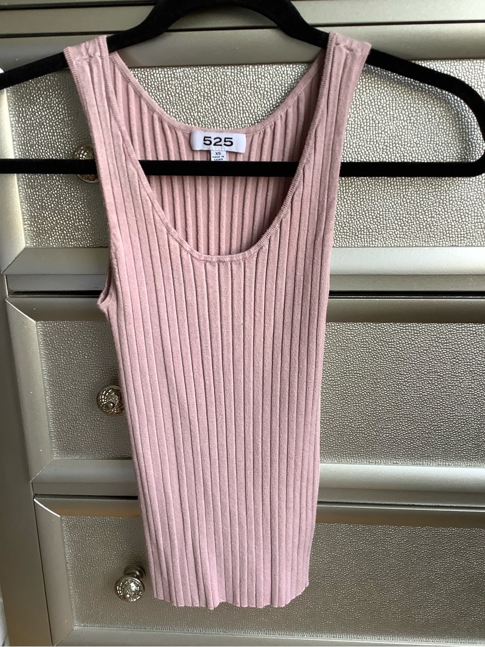 525 America Slim Ribbed Tank in Blush Pink